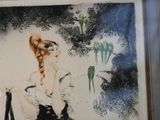 a painting of a woman sitting on a chair