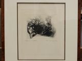 an image of a drawing of a man on a horse in a frame