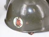 a close up of a helmet on a table