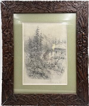une image d'une photo d'une photo d'une maison dans les bois