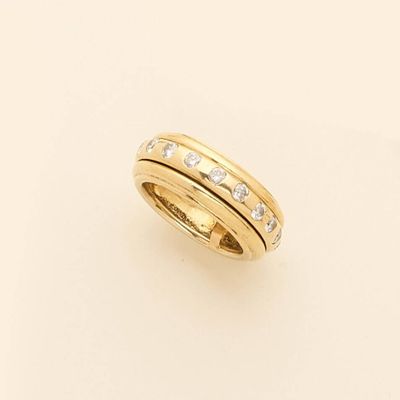 an 18k gold and diamond ring