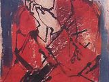 an image of a painting of a man in a red jacket