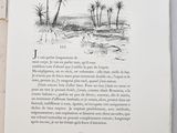 an open book with a drawing of trees on it
