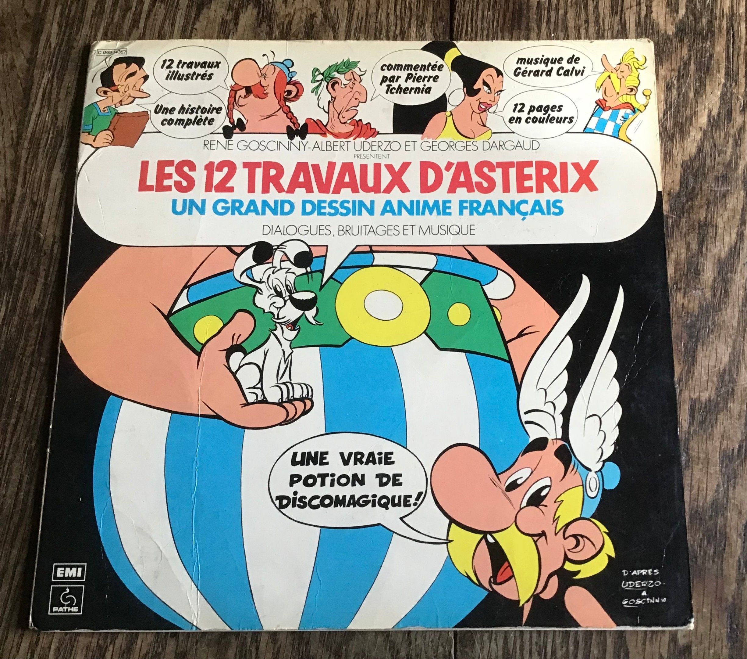 Goscinny,Uderzo et Dargaud Astérix Les 12 Travaux d’Asterix Disque vinyle 33 tours Chez pathé marconi 1976 Rare