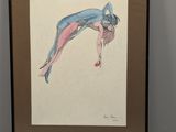 une image représentant un tableau où l'on voit une femme en équilibre sur les mains