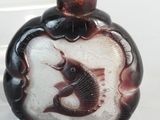 a picture of a glass bottle with a fish inside of it