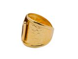 an image of a close up of a gold ring on a white background