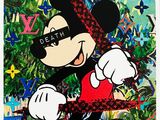 une image représentant un dessin de Mickey Mouse sur une feuille de papier