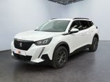 Le SUV blanc est garé dans une grande pièce au sol noir.