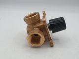 a close up of a brass valve on a white surface