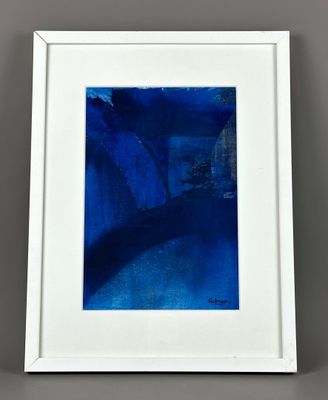 RODRIGUE, Bleu n°4, Technique mixte, 19 x 28 cm. Présentatio…