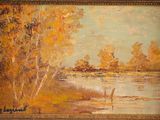 painting of a painting of a river with trees in the foreground