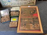 a picture of a picture of a man and a box of peanuts