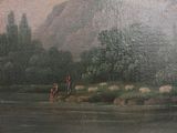 a painting of a man and a woman in a field