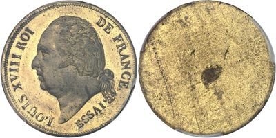 une pièce d'or sur laquelle figure l'image d'un homme