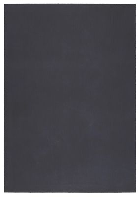 a black square rug with a white border on a white background