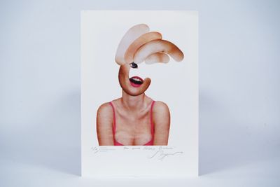 an image of a picture of a woman with a hat on her head