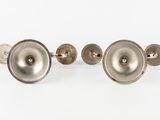 pair of antique brass door knobs on a white background
