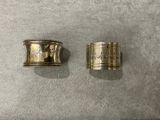 two antique brass napkin rings