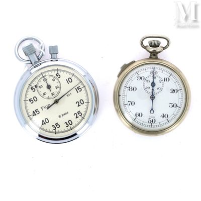 two different types of stopwatchs on a white background