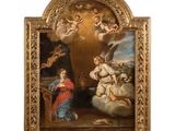 an image of a painting of angels and angels in a golden frame