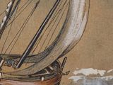 a painting of a sail boat in the water