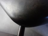 a close up of a black seat on a motorcycle