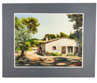 ROHFTRITSCH Monique. "Le cabanon", acrylique sur toile signé…