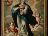 une image représentant un tableau de la Vierge entourée d'anges