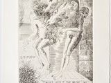 an image of a drawing of a man and a woman sitting on a ledge