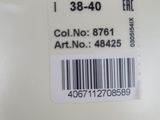 purple sweater with bar code on the back of the shirt