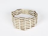 sterling silver bracelet with square links and a square clasp