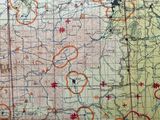 a map with red circles on it on a yellow background