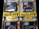 three packs of star wars rapid kit in plastic packaging