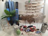a table with a bunch of different items on it