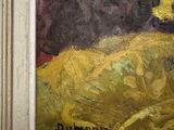 a picture of a painting of a yellow flower in a white frame