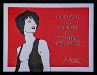 Lithographie signée de Miss Tic : La poésie est un luxe