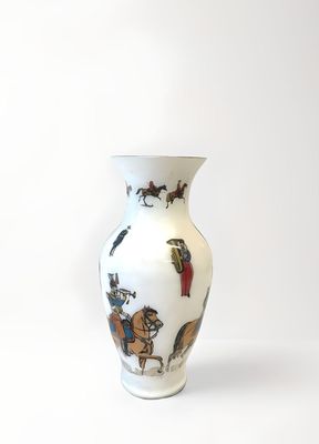 Vase de forme balustre en papier peint et verre soufflé à dé…