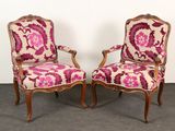 paire de fauteuils « fauteure » de style Louis XV français du XIXe siècle
