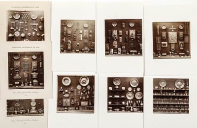 many pictures of different types of clocks on the wall