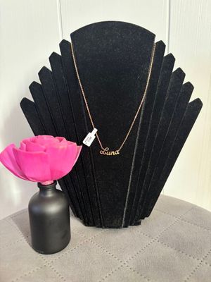 Collier en plaqué or, avec pendentif prénom "Luna" - Neuf, s…