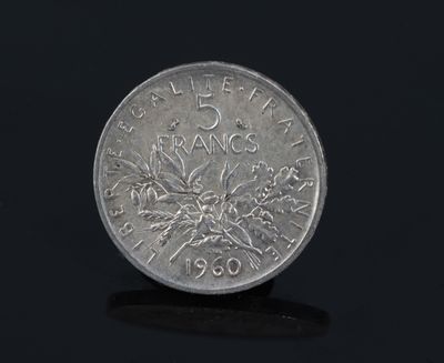 Piece de 5 francs argent semeuse 1960
