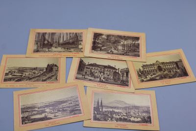 Lot d'environ 25 cartes anciennes style gravure