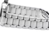 a close up of a watch on a white surface