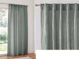 two pictures of a window with curtains and a rug in front of it