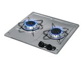 two burners on the top of a gas stove