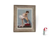 tableau représentant une femme en tutu en train de lacer ses chaussures, assise sur une chaise