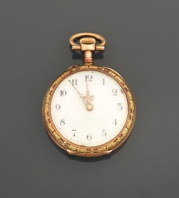 Montre de col en or jaune 18K 750 millièmes à mouvement méca…