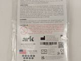 the back of a plastic bag with a label on it that says ark