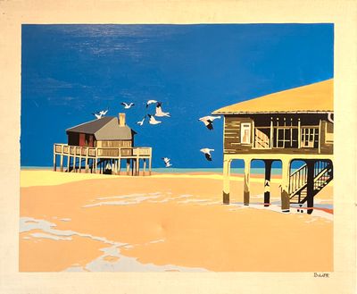 François POULAT (né en 1960). Cabannes tchanquées, Bassin d'Arcachon.  - Photo 1